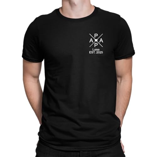 Personalisiert Papa mit Namen und Geburtsjahren der Kinder ? das perfekte Herren T-Shirt, Schwarz, L Personalisiert Papa mit Namen und Geburtsjahren der Kinder ? das perfekte Herren T-Shirt, Schwarz, L von Unibly