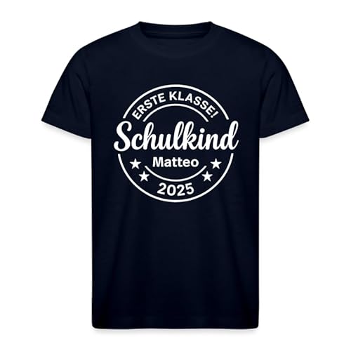 Personalisiertes Erste Klasse Schulkind 2025 mit Namen Schulanfang Einschulung Erstklässler Kinder T-Shirt, Navy Blau, 152 Personalisiertes Erste Klasse Schulkind 2025 mit Namen Schulanfang Einschulung Erstklässler Kinder T-Shirt, Navy Blau, 152 von Unibly