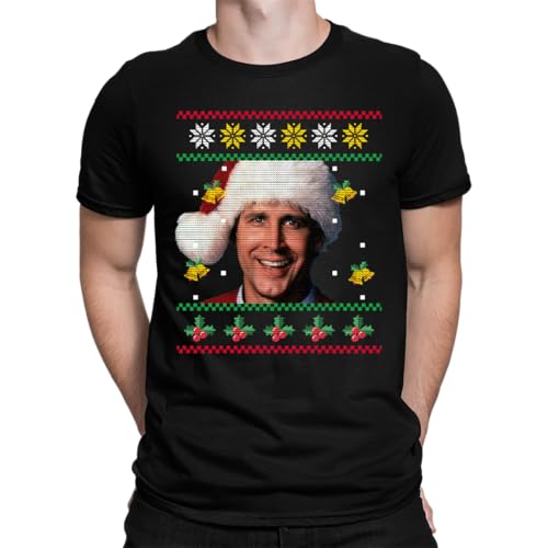 Schöne Bescherung Weihnachten bei den Griswolds Clark - Weihnachten Ugly Sweater Herren T-Shirt, Schwarz, XXL von Unibly