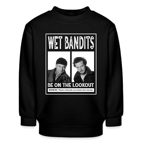 Unibly Harry & Marv Wet Bandits - Weihnachten Ugly Sweater Kinder Pullover, Schwarz, 140 von Unibly
