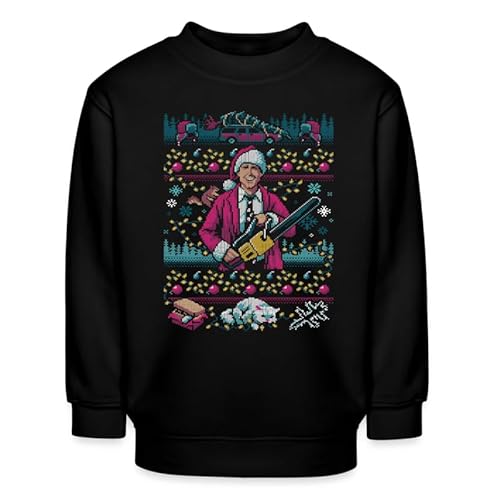 Unibly Schöne Bescherung Clark Griswolds Kettensäge - Weihnachten Kinder Pullover, Schwarz, 140 Unibly Schöne Bescherung Clark Griswolds Kettensäge - Weihnachten Kinder Pullover, Schwarz, 140 von Unibly