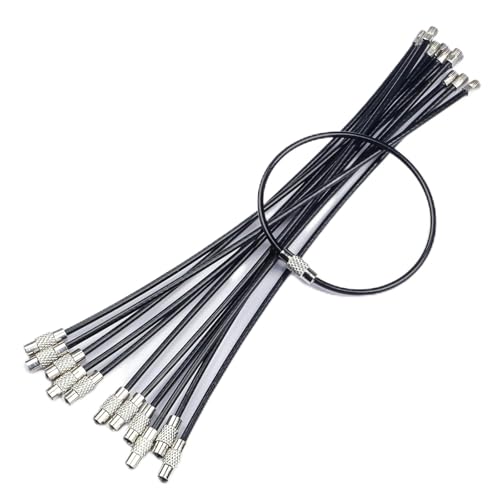 Uniclife 16 cm schwarzer Draht Schlüsselanhänger Kabel, großer Edelstahl-Schlüsselring, Schlaufenhalter für Outdoor Wandern, strapazierfähig, anschließbar, Gepäckanhänger für Sport und Reisen Uniclife 16 cm schwarzer Draht Schlüsselanhänger Kabel, großer Edelstahl-Schlüsselring, Schlaufenhalter für Outdoor Wandern, strapazierfähig, anschließbar, Gepäckanhänger für Sport und Reisen von Uniclife