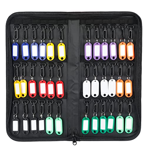 Uniclife Schlüsseletui mit Reißverschluss, wasserdicht und feuerfest, Schlüsselbuch mit 36 Haken und Etiketten, tragbares Schlüssel-Aufbewahrungsbuch für Büros, Immobilienagenturen, Hotels von Uniclife