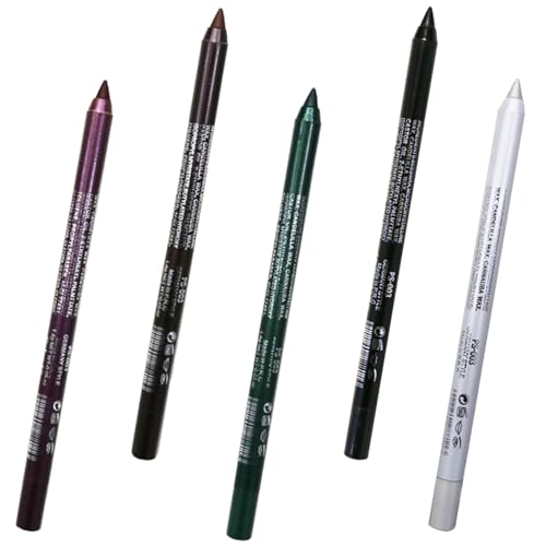 Eyeliner Bleistift, 5pcs wasserdichte Eyeliner, Augenbrauenstift, lang anhaltende Gel-Augenliner, Eyeliner-Stift-Set, tragbare Augen-Make-up für Mädchen Frauen von Unicoco