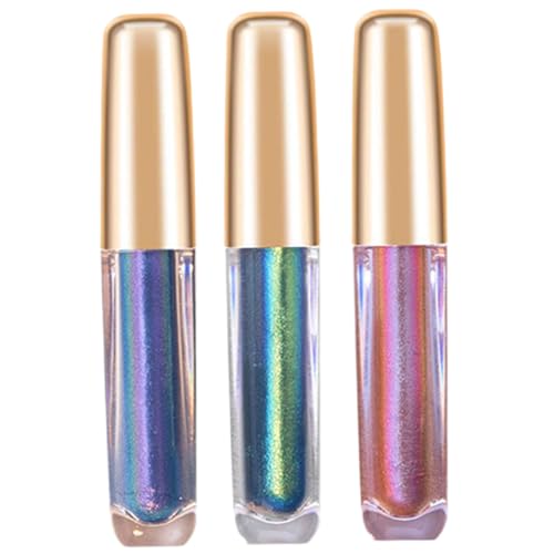 Flüssige Glitzer -Lidschatten, 3pcs wasserdichte metallische Mehrrom -Lidschatten, hochpigment holographischer Lidschatten, lang anhaltende Chrom -Lidschatten Typ 2, Chrom -Lidschatten von Unicoco