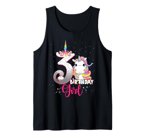 Kids 3 Years Old Unicorn 3rd Birthday Girl Unicorn Party Tank Top Kids 3 Years Old Unicorn 3rd Birthday Girl Unicorn Party Tank Top von Unicorn 3rd Birthday Girl Three 3 Years Old Girl