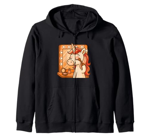 Einhorn Auftragen Make-up Jungen Mädchen Männer Frauen Kinder Erwachsene Kapuzenjacke Einhorn Auftragen Make-up Jungen Mädchen Männer Frauen Kinder Erwachsene Kapuzenjacke von Unicorn Applying Makeup Rainbow Shop