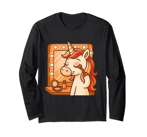 Einhorn Auftragen Make-up Jungen Mädchen Männer Frauen Kinder Erwachsene Langarmshirt Einhorn Auftragen Make-up Jungen Mädchen Männer Frauen Kinder Erwachsene Langarmshirt von Unicorn Applying Makeup Rainbow Shop