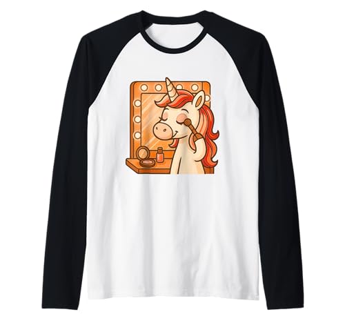 Einhorn Auftragen Make-up Jungen Mädchen Männer Frauen Kinder Erwachsene Raglan Einhorn Auftragen Make-up Jungen Mädchen Männer Frauen Kinder Erwachsene Raglan von Unicorn Applying Makeup Rainbow Shop