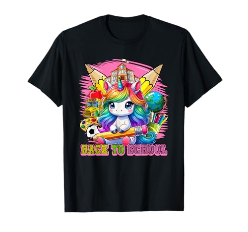 Back To School Unicorn Student Colorful Tools Matching Kids T-Shirt von Unicorn Back To School Costume