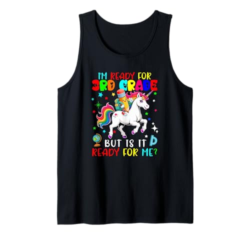 Ready For 3rd Grade Pencil On Unicorn Students Kids Colorful Tank Top von Unicorn Back To School Costume