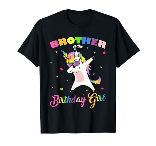 Brother of the Birthday Girl Einhorn Prinzessin Brother Dab T-Shirt von Unicorn Birthday Girl Family BrightWay Art