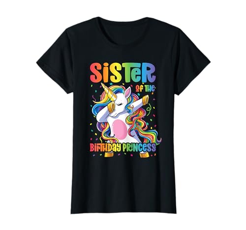 Sister of the Birthday Princess Shirt Girl Dabbing Unicorn T-Shirt Sister of the Birthday Princess Shirt Girl Dabbing Unicorn T-Shirt von Unicorn Birthday T-shirts Family Matching Co.