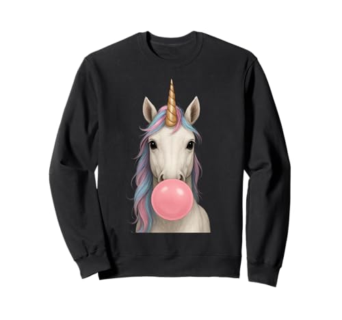 Einhorn Blasen Kaugummi Jungen Mädchen Männer Frauen Kinder Erwachsene Sweatshirt Einhorn Blasen Kaugummi Jungen Mädchen Männer Frauen Kinder Erwachsene Sweatshirt von Unicorn Blowing Bubble Gum Rainbow Shop