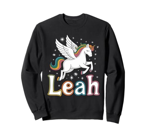 Magical Leah Einhorn Mädchen Vornamen Design Sweatshirt Magical Leah Einhorn Mädchen Vornamen Design Sweatshirt von Unicorn Dreams and First Names