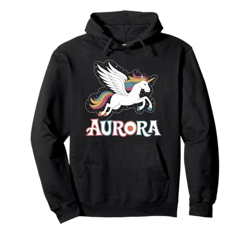 Magisches Aurora Einhorn Mädchen Vornamen Design Pullover Hoodie Magisches Aurora Einhorn Mädchen Vornamen Design Pullover Hoodie von Unicorn Dreams and First Names