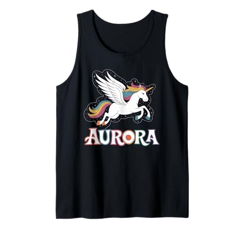Magisches Aurora Einhorn Mädchen Vornamen Design Tank Top Magisches Aurora Einhorn Mädchen Vornamen Design Tank Top von Unicorn Dreams and First Names