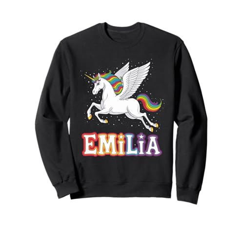Magisches Emilia Einhorn Mädchen Vornamen Design Sweatshirt Magisches Emilia Einhorn Mädchen Vornamen Design Sweatshirt von Unicorn Dreams and First Names