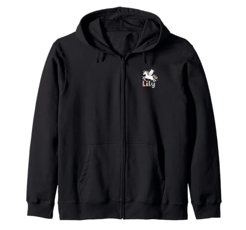 Magisches Lilien-Einhorn-Mädchen-Vornamen-Design Kapuzenjacke Magisches Lilien-Einhorn-Mädchen-Vornamen-Design Kapuzenjacke von Unicorn Dreams and First Names