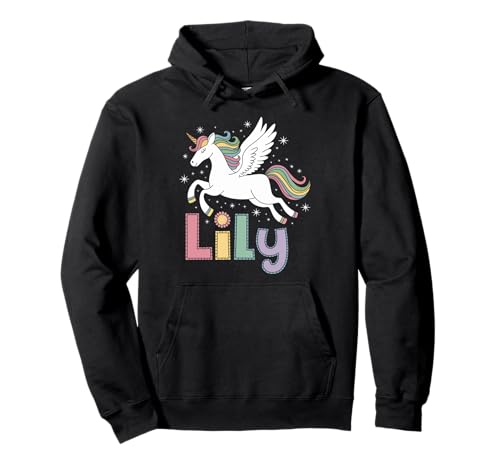 Magisches Lilien-Einhorn-Mädchen-Vornamen-Design Pullover Hoodie Magisches Lilien-Einhorn-Mädchen-Vornamen-Design Pullover Hoodie von Unicorn Dreams and First Names