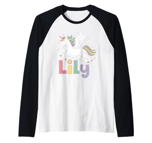 Magisches Lilien-Einhorn-Mädchen-Vornamen-Design Raglan Magisches Lilien-Einhorn-Mädchen-Vornamen-Design Raglan von Unicorn Dreams and First Names