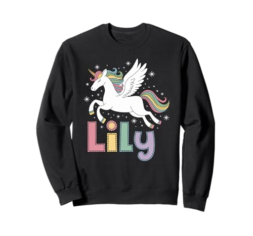 Magisches Lilien-Einhorn-Mädchen-Vornamen-Design Sweatshirt Magisches Lilien-Einhorn-Mädchen-Vornamen-Design Sweatshirt von Unicorn Dreams and First Names