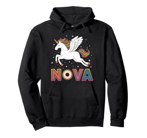 Magisches Nova Einhorn Mädchen Vornamen Design Pullover Hoodie Magisches Nova Einhorn Mädchen Vornamen Design Pullover Hoodie von Unicorn Dreams and First Names