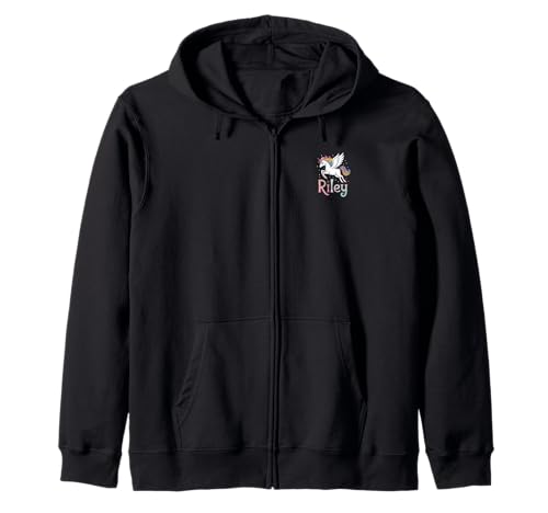 Magisches Riley Einhorn Mädchen Vornamen Design Kapuzenjacke Magisches Riley Einhorn Mädchen Vornamen Design Kapuzenjacke von Unicorn Dreams and First Names