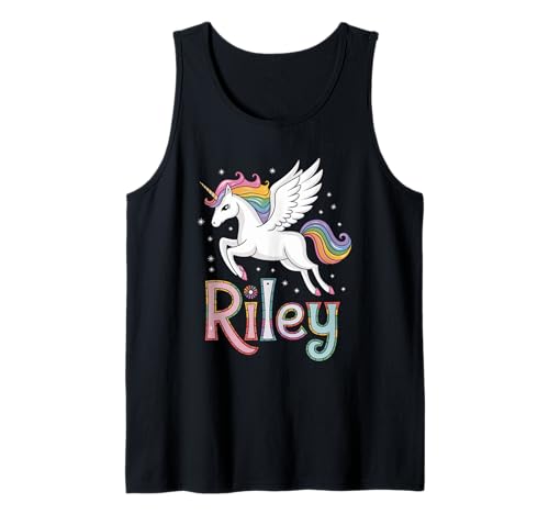 Magisches Riley Einhorn Mädchen Vornamen Design Tank Top Magisches Riley Einhorn Mädchen Vornamen Design Tank Top von Unicorn Dreams and First Names