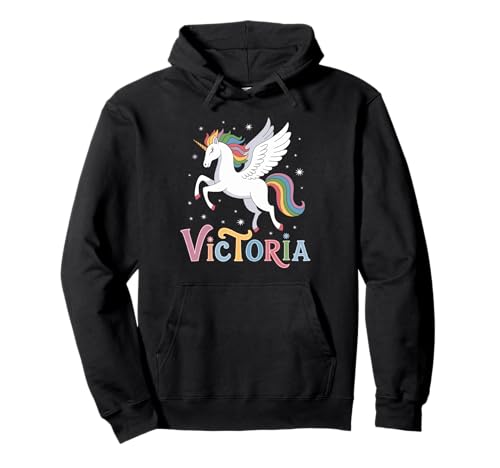 Magisches Victoria Einhorn Mädchen Vorname Design Pullover Hoodie Magisches Victoria Einhorn Mädchen Vorname Design Pullover Hoodie von Unicorn Dreams and First Names