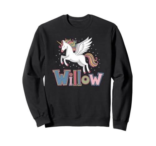 Magisches Weiden-Einhorn-Mädchen-Vornamen-Design Sweatshirt Magisches Weiden-Einhorn-Mädchen-Vornamen-Design Sweatshirt von Unicorn Dreams and First Names