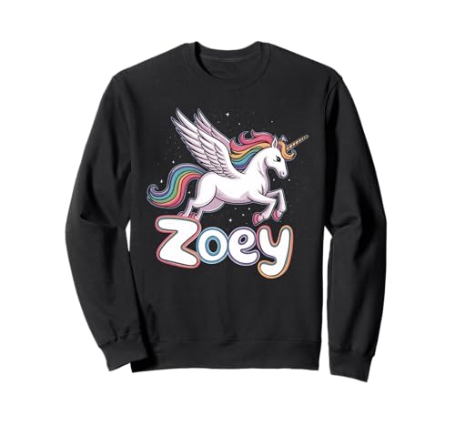 Magisches Zoey Einhorn Mädchen Vornamen Design Sweatshirt Magisches Zoey Einhorn Mädchen Vornamen Design Sweatshirt von Unicorn Dreams and First Names
