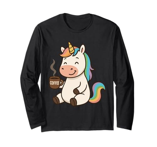 Einhorn Trinken Kaffee Jungen Mädchen Männer Frauen Kinder Erwachsene Langarmshirt Einhorn Trinken Kaffee Jungen Mädchen Männer Frauen Kinder Erwachsene Langarmshirt von Unicorn Drinking Coffee Rainbow Shop