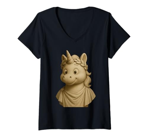 Damen Einhorn Kaiser Philosoph Mädchen Männer Frauen Kinder Erwachsene T-Shirt mit V-Ausschnitt Damen Einhorn Kaiser Philosoph Mädchen Männer Frauen Kinder Erwachsene T-Shirt mit V-Ausschnitt von Unicorn Emperor Philosopher Rainbow Shop