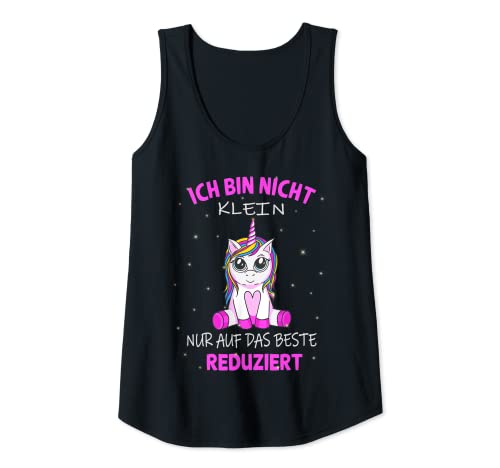 Damen "Ich bin nicht klein" - lustiges Einhorn Spruch Tank Top von Unicorn Geschenke für Mädchen & Einhorn Fans