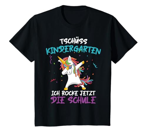 Kinder Schulkind 2025 Einschulung Einhorn Mädchen Grundschule Dab T-Shirt von Unicorn Geschenkidee für Mädchen Schulanfänger