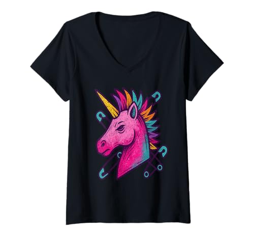 Damen Badass Einhorn T-Shirt mit V-Ausschnitt Damen Badass Einhorn T-Shirt mit V-Ausschnitt von Unicorn Gifts