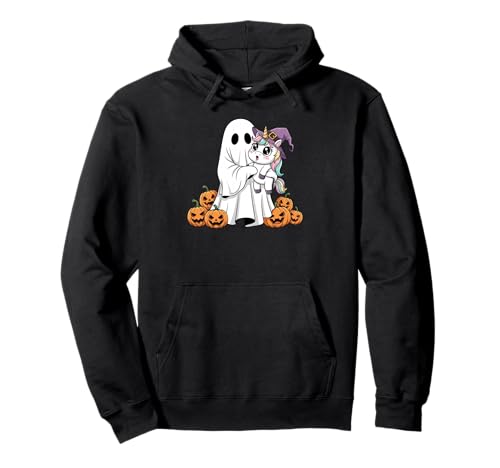 Lustiger Geist Einhorn Kürbis Halloween Kinder Herren Damen Pullover Hoodie von Unicorn Lovers Cute Halloween Outfits for Boy Girl