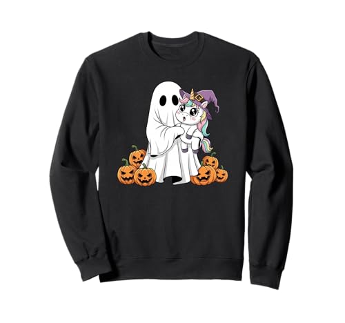 Lustiger Geist Einhorn Kürbis Halloween Kinder Herren Damen Sweatshirt von Unicorn Lovers Cute Halloween Outfits for Boy Girl