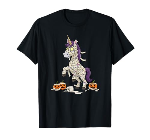 Lustiges Einhorn Mama Kürbis Halloween Kinder Herren Damen T-Shirt von Unicorn Lovers Cute Halloween Outfits for Boy Girl