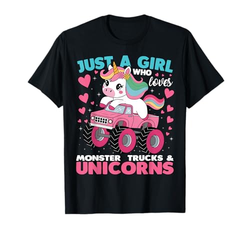 Nur ein Mädchen, das Monster Truck Unicorns für Mädchen, Teenager und Kinder liebt T-Shirt von Unicorn Monster Truck Girls Kids