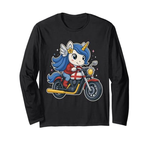 Einhorn Reiten England Motorrad Jungen Mädchen Männer Frauen Kinder Langarmshirt Einhorn Reiten England Motorrad Jungen Mädchen Männer Frauen Kinder Langarmshirt von Unicorn Riding England Motorcycle Rainbow Shop