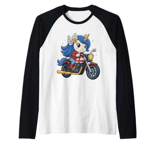 Einhorn Reiten England Motorrad Jungen Mädchen Männer Frauen Kinder Raglan Einhorn Reiten England Motorrad Jungen Mädchen Männer Frauen Kinder Raglan von Unicorn Riding England Motorcycle Rainbow Shop