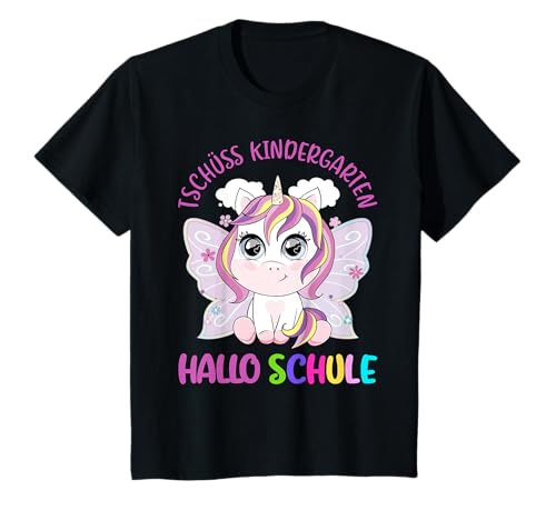 Kinder Einhorn Mädchen Kindergarten Abschied Hallo Schule T-Shirt Kinder Einhorn Mädchen Kindergarten Abschied Hallo Schule T-Shirt von Unicorn Schulanfang T-Shirt 2022 Mädchen Einhorn