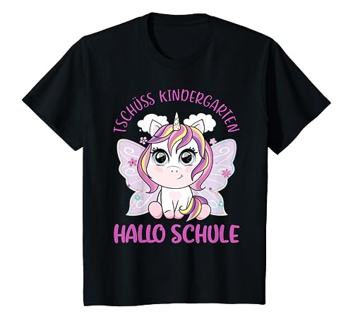 Kinder Mädchen Einhorn Kindergarten Abschied Hallo Schule T-Shirt Kinder Mädchen Einhorn Kindergarten Abschied Hallo Schule T-Shirt von Unicorn Schulanfang T-Shirt 2022 Mädchen Einhorn