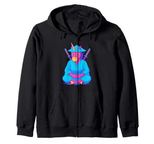 Einhorn sitzend wie Samurai Jungen Mädchen Männer Frauen Kinder Erwachsene Kapuzenjacke Einhorn sitzend wie Samurai Jungen Mädchen Männer Frauen Kinder Erwachsene Kapuzenjacke von Unicorn Sitting Like Samurai Rainbow Shop