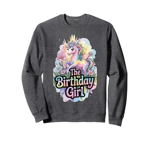Einhorn Geburtstag Mädchen Retro Regenbogen Party Mädchen Frauen Sweatshirt von Unicorn Tees NYC
