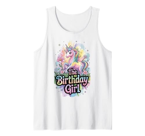 Einhorn Geburtstag Mädchen Retro Regenbogen Party Mädchen Frauen Tank Top Einhorn Geburtstag Mädchen Retro Regenbogen Party Mädchen Frauen Tank Top von Unicorn Tees NYC