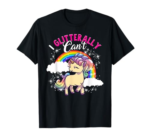 Regenbogen Einhorn Kawaii Teen Girls Uni I Glitterally Can't T-Shirt von Unicorn Tees NYC