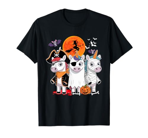 Three Funny Unicorns Costume Pirate Boo Mummy Halloween Kids T-Shirt Three Funny Unicorns Costume Pirate Boo Mummy Halloween Kids T-Shirt von Unicorn Thanksgiving Costume
